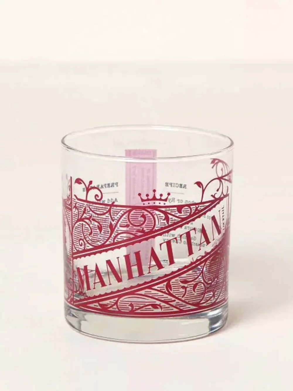 U.S. Whiskey History Glass, Manhattan-NWT